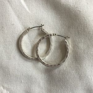 Lucky Brand Distressed Silver Hoop Earrings
